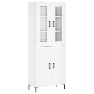 Credenza Bianco Lucido 69,5x34x180 cm in Legno Multistrato 3198339