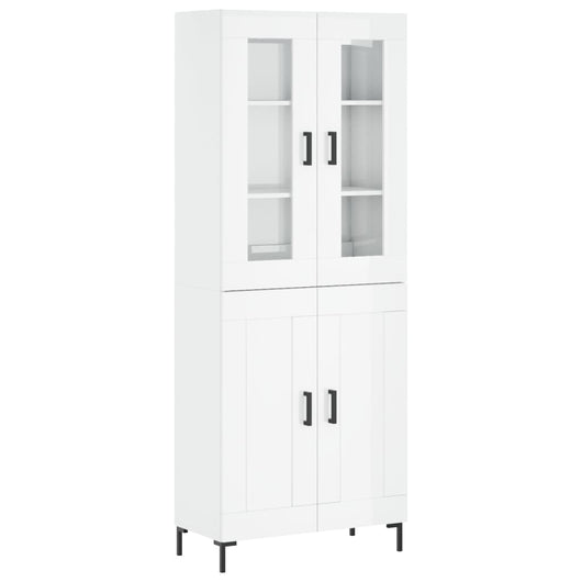 Credenza Bianco Lucido 69,5x34x180 cm in Legno Multistratocod mxl 126007