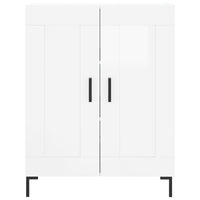 Credenza Bianco Lucido 69,5x34x180 cm in Legno Multistrato 3198339