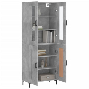 Credenza Grigio Cemento 69,5x34x180 cm in Legno Multistrato 3198341