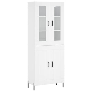 Credenza-Buffet-Armadio da cucina Bianca 69,5x34x180 cm in Legno Multistrato 670833