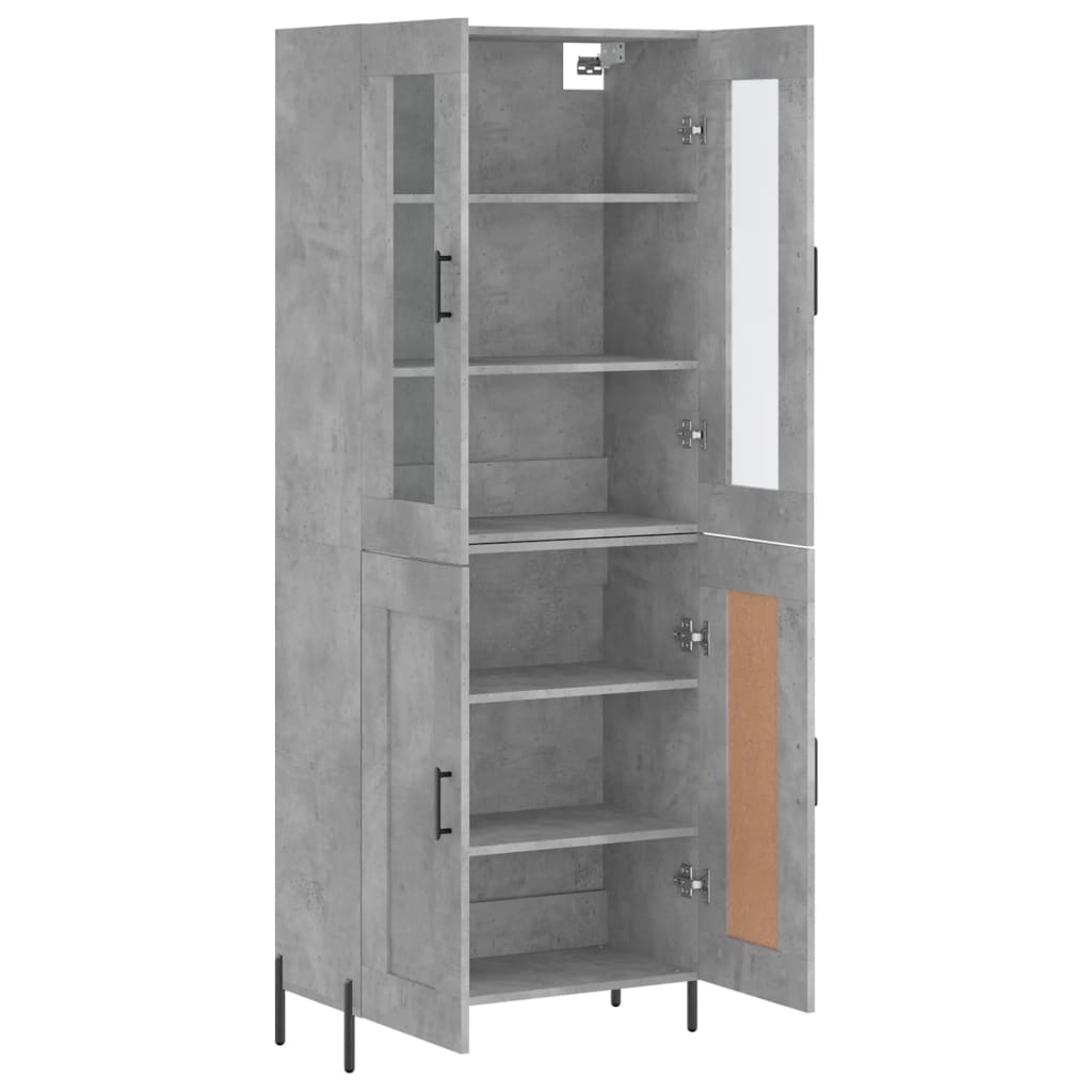 Credenza cassettiera mobile contenitore organizer cucina soggiorno salotto alto 695 x 34 x 180 cm legno ingegnerizzato grigio 02_0034695