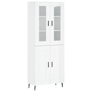 Credenza Bianco Lucido 69,5x34x180 cm in Legno Multistratocod mxl 90036