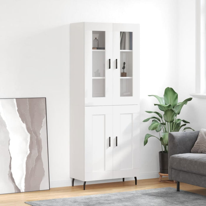 Credenza Bianco Lucido 69,5x34x180 cm in Legno Multistratocod mxl 90036