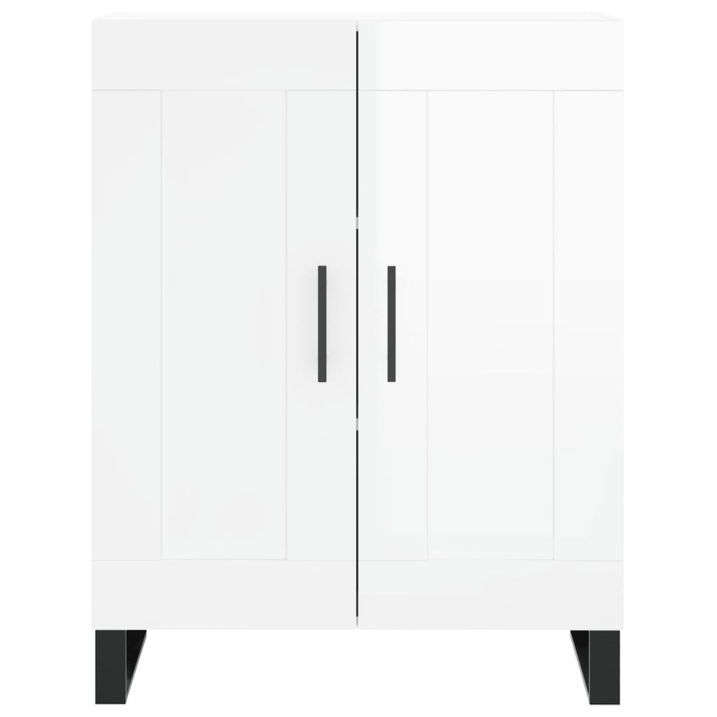 Credenza Bianco Lucido 69,5x34x180 cm in Legno Multistrato 3198363