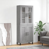 vidaXL Credenza Grigio Sonoma 69,5x34x180 cm in Legno Multistrato