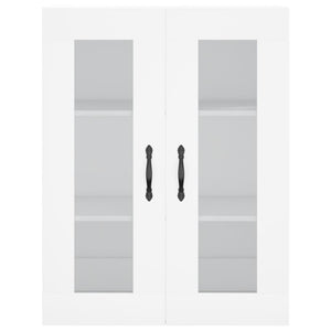 Credenza-Buffet-Armadio da cucina Bianca 69,5x34x180 cm in Legno Multistrato 866220