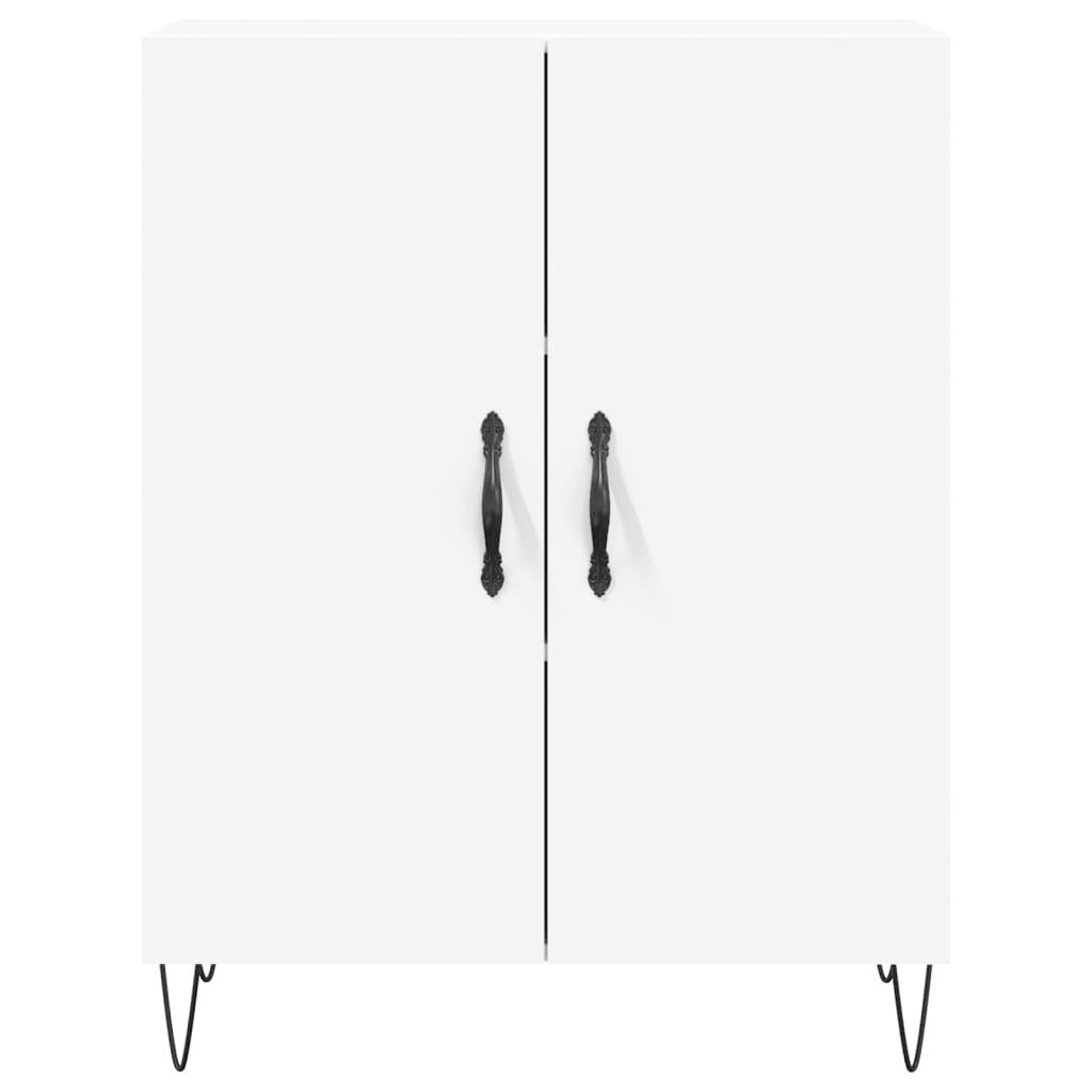 Credenza-Buffet-Armadio da cucina Bianca 69,5x34x180 cm in Legno Multistrato 866220