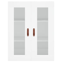 Credenza-Buffet-Armadio da cucina Bianca 69,5x34x180 cm in Legno Multistrato 816235