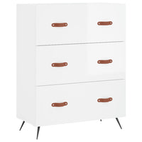 Credenza Bianco Lucido 69,5x34x180 cm in Legno Multistrato 3198379