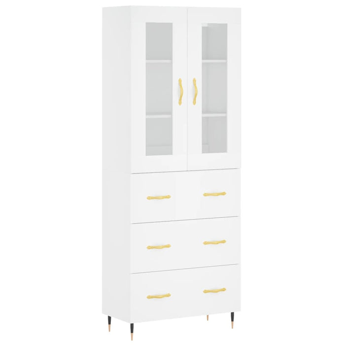 Credenza Bianca 69,5x34x180 cm in Legno Multistrato 3198385