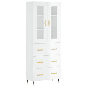 Credenza Bianco Lucido 69,5x34x180 cm in Legno Multistratocod mxl 125554
