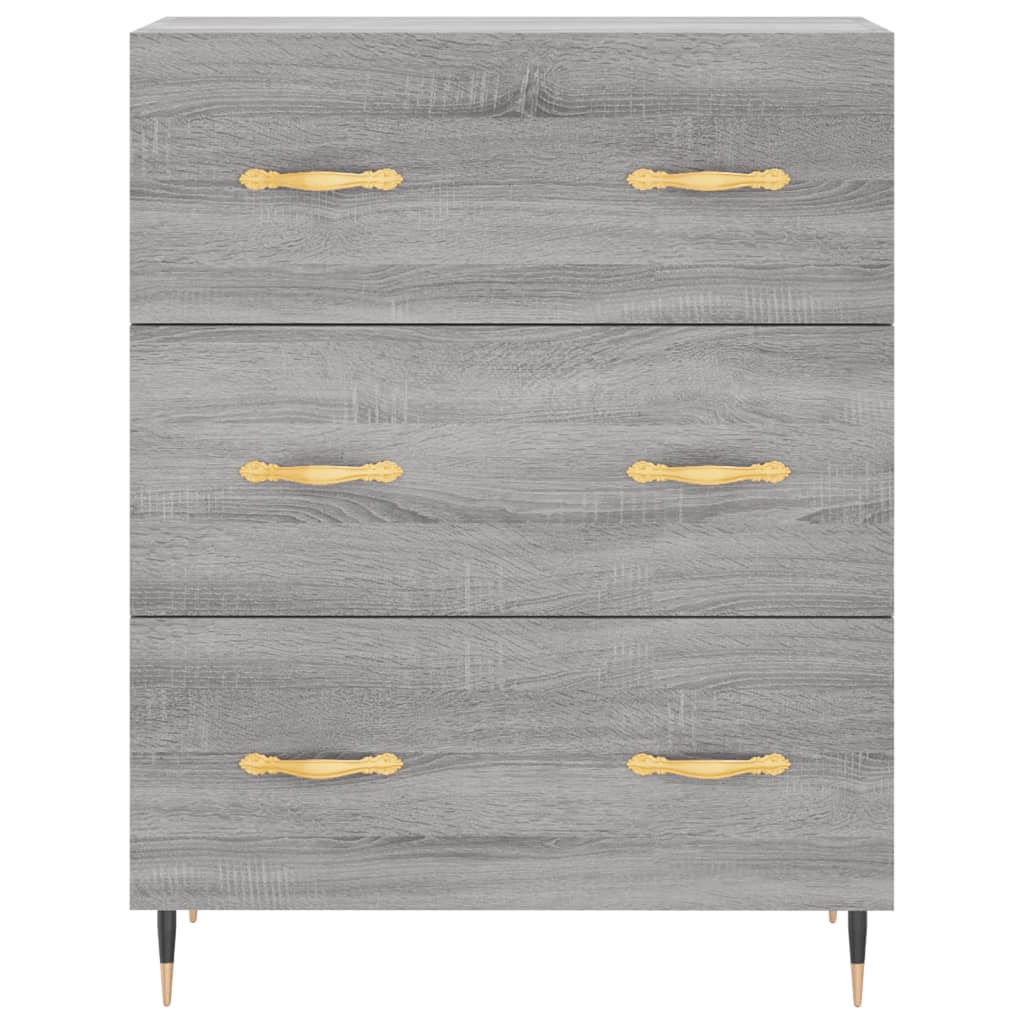 Credenza Grigio Sonoma 69,5x34x180 cm in Legno Multistrato 3198391