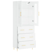 Credenza Bianca 69,5x34x180 cm in Legno Multistrato 3198393