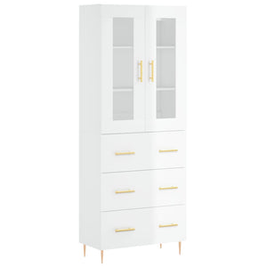 Credenza Bianco Lucido 69,5x34x180 cm in Legno Multistratocod mxl 77594