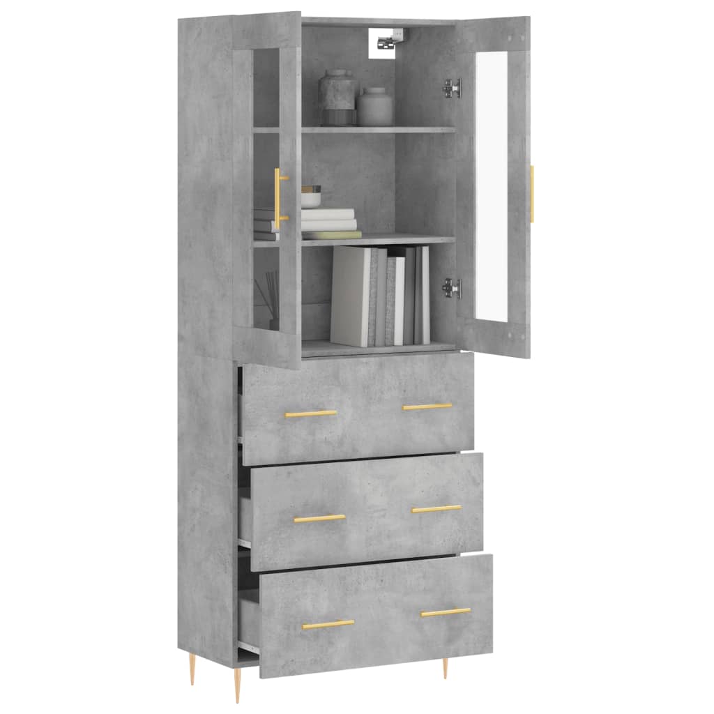 Credenza Grigio Cemento 69,5x34x180 cm in Legno Multistratocod mxl 77622