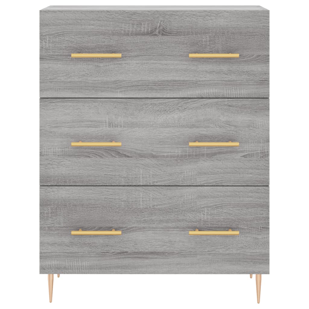 Credenza Grigio Sonoma 69,5x34x180 cm in Legno Multistrato 3198399