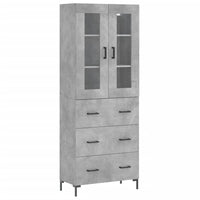 Credenza-Buffet-Armadio da cucina Grigio Cemento 69,5x34x180 cm in Legno Multistrato 411328