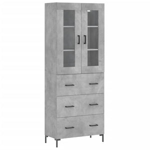 Credenza-Buffet-Armadio da cucina Grigio Cemento 69,5x34x180 cm in Legno Multistrato 411328