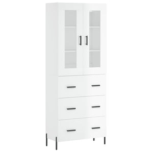 Credenza Bianco Lucido 69,5x34x180 cm in Legno Multistratocod mxl 77609