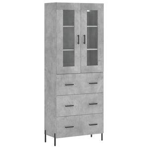 Credenza cassettiera mobile contenitore organizer cucina soggiorno salotto alto 695 x 34 x 180 cm legno ingegnerizzato grigio 02_0034638