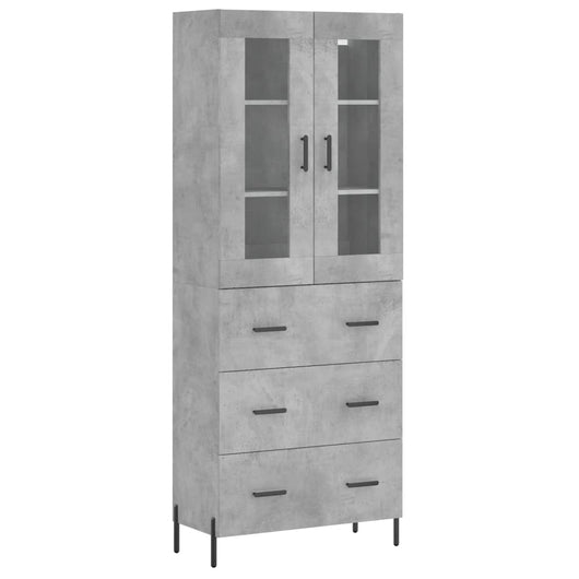 Credenza cassettiera mobile contenitore organizer cucina soggiorno salotto alto 695 x 34 x 180 cm legno ingegnerizzato grigio 02_0034638
