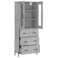 Credenza cassettiera mobile contenitore organizer cucina soggiorno salotto alto 695 x 34 x 180 cm legno ingegnerizzato grigio 02_0034638