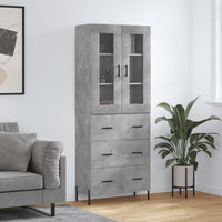 Credenza Grigio Cemento 69,5x34x180 cm in Legno Multistratocod mxl 77597
