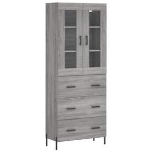 Credenza Grigio Sonoma 69,5x34x180 cm in Legno Multistratocod mxl 125564