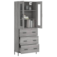 Credenza Grigio Sonoma 69,5x34x180 cm in Legno Multistratocod mxl 125564