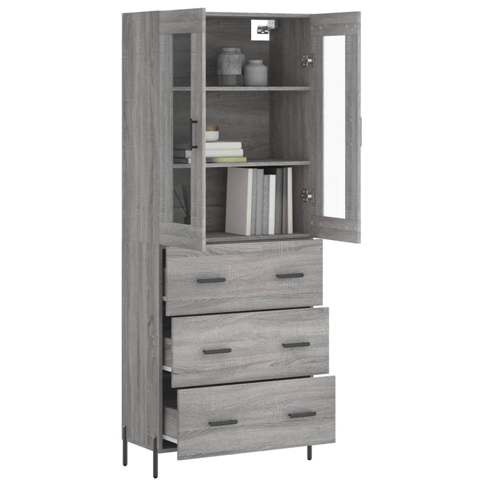 Credenza Grigio Sonoma 69,5x34x180 cm in Legno Multistratocod mxl 125564