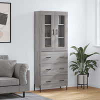 Credenza Grigio Sonoma 69,5x34x180 cm in Legno Multistratocod mxl 125564