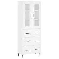 Credenza-Buffet-Armadio da cucina Bianca 69,5x34x180 cm in Legno Multistrato 141500