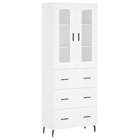 Credenza cassettiera mobile contenitore organizer cucina soggiorno salotto alto 695 x 34 x 180 cm legno ingegnerizzato bianco 02_0032571