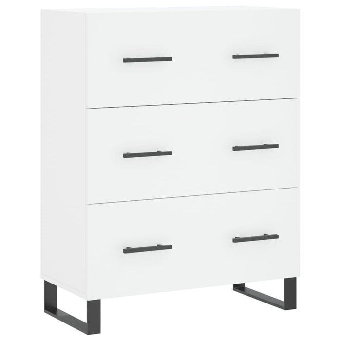 Credenza cassettiera mobile contenitore organizer cucina soggiorno salotto alto 695 x 34 x 180 cm legno ingegnerizzato bianco 02_0032744