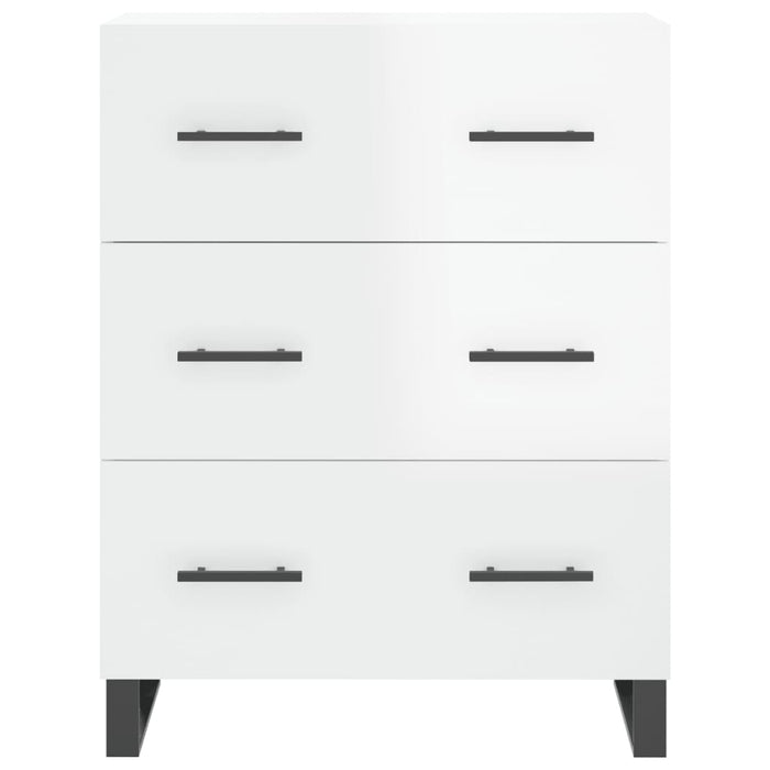 Credenza Bianco Lucido 69,5x34x180 cm in Legno Multistrato 3198427