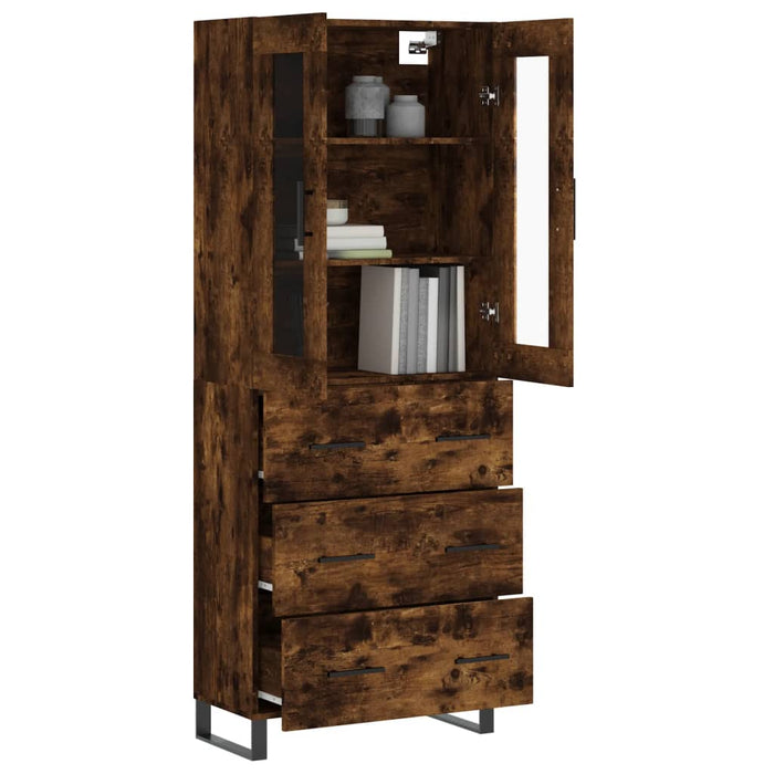 Credenza Rovere Fumo  69,5x34x180 cm in Legno Multistrato 3198430