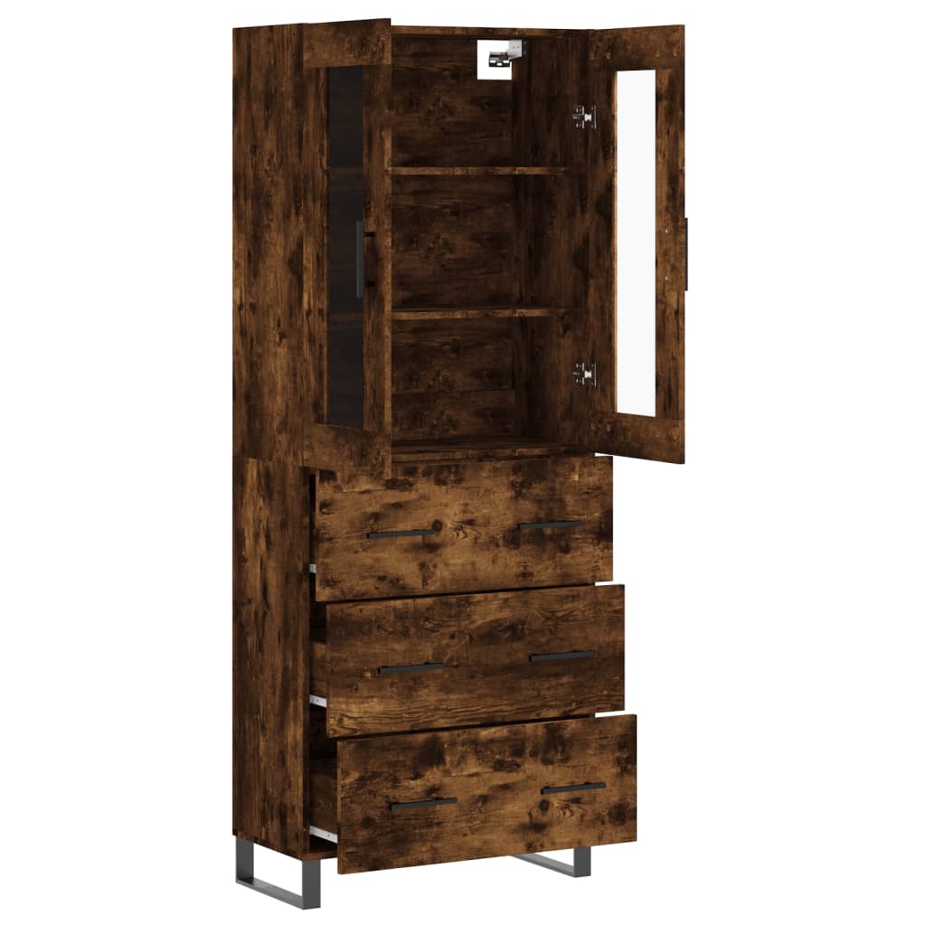 Credenza Rovere Fumo  69,5x34x180 cm in Legno Multistrato 3198430