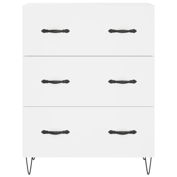 Credenza-Buffet-Armadio da cucina Bianca 69,5x34x180 cm in Legno Multistrato 816423