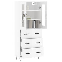 Credenza Bianco Lucido 69,5x34x180 cm in Legno Multistrato 3198435