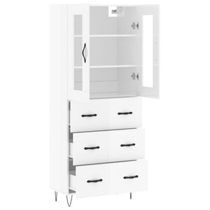 Credenza Bianco Lucido 69,5x34x180 cm in Legno Multistrato 3198435