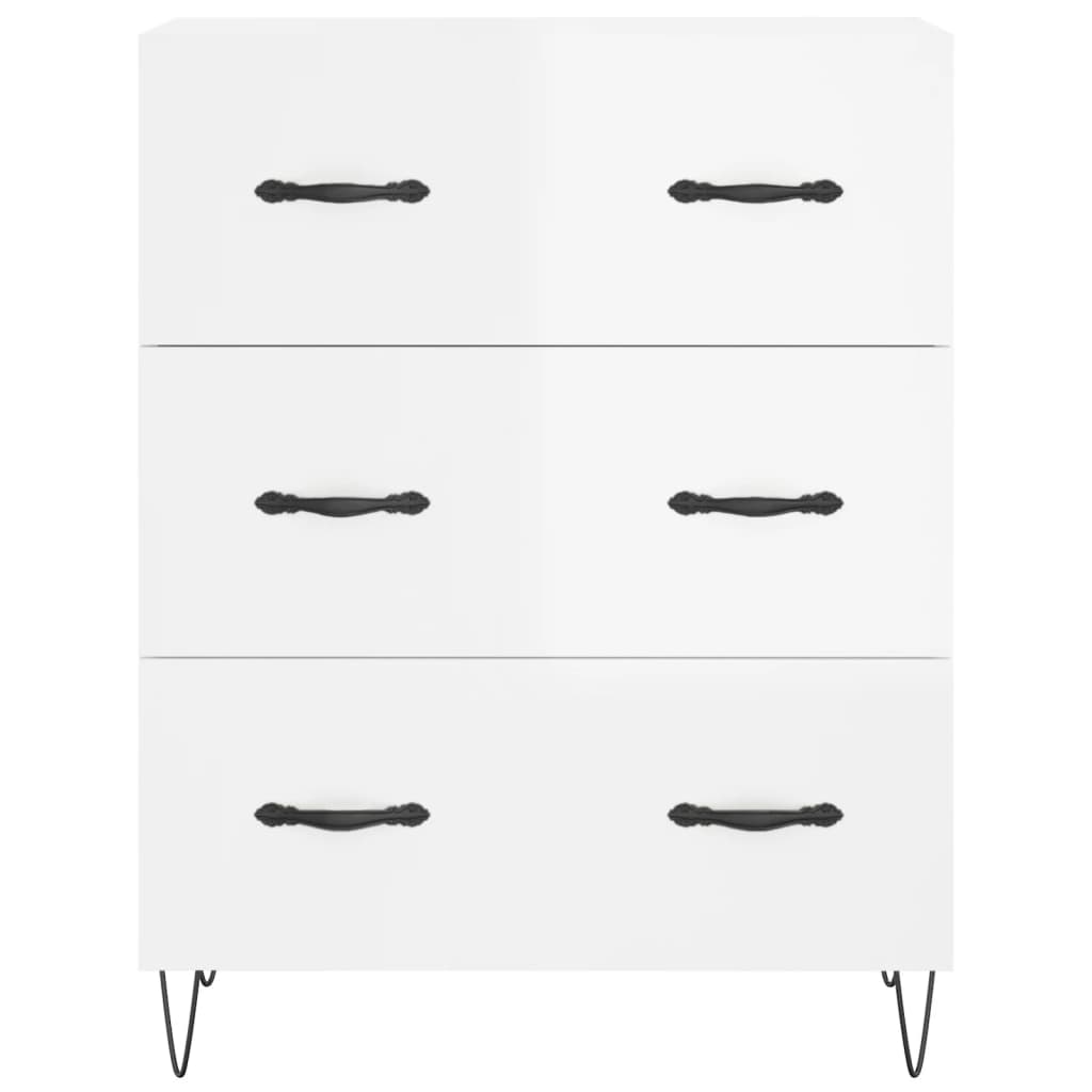 Credenza Bianco Lucido 69,5x34x180 cm in Legno Multistrato 3198435