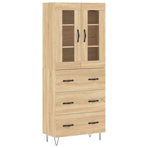Credenza Rovere Sonoma 69,5x34x180 cm in Legno Multistrato 3198436