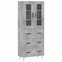 Credenza-Buffet-Armadio da cucina Grigio Cemento 69,5x34x180 cm in Legno Multistrato 461930