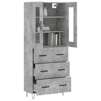 Credenza-Buffet-Armadio da cucina Grigio Cemento 69,5x34x180 cm in Legno Multistrato 461930
