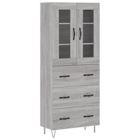 Credenza Grigio Sonoma 69,5x34x180 cm in Legno Multistrato 3198439
