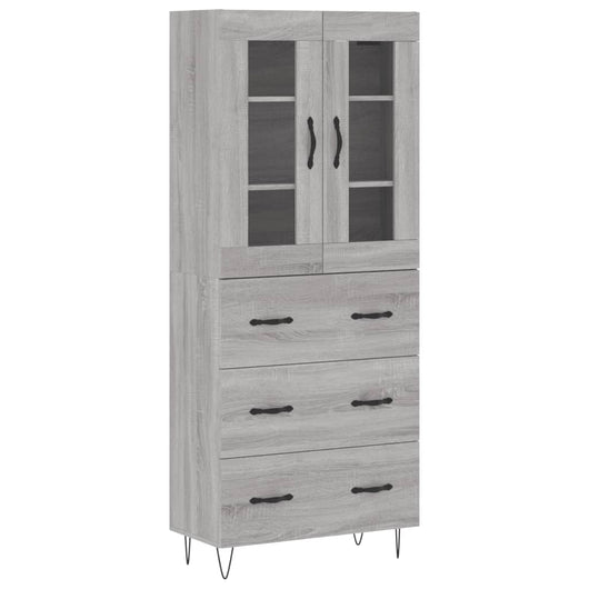 Credenza Grigio Sonoma 69,5x34x180 cm in Legno Multistrato 3198439