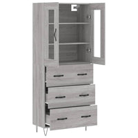 Credenza Grigio Sonoma 69,5x34x180 cm in Legno Multistrato 3198439
