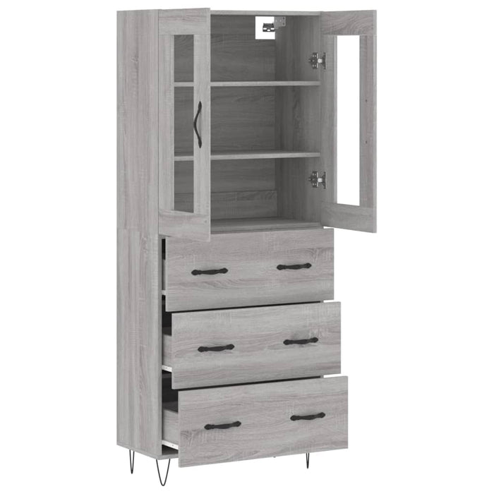 Credenza Grigio Sonoma 69,5x34x180 cm in Legno Multistrato 3198439