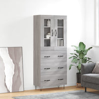 Credenza Grigio Sonoma 69,5x34x180 cm in Legno Multistrato 3198439